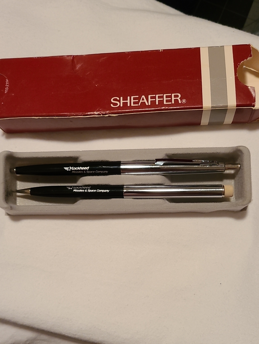 Vintage Lockheed Missiles And Space Company Martin Pen Pencil Sheaffer Silver